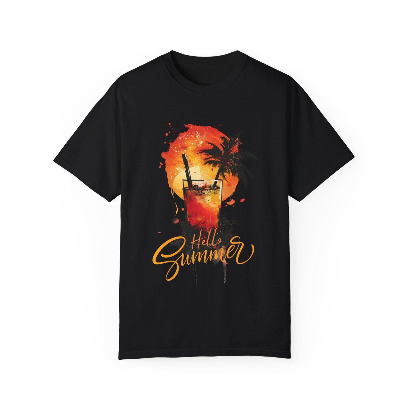 Hot Summer Sunset Tee - Tropical Beach T-Shirt S