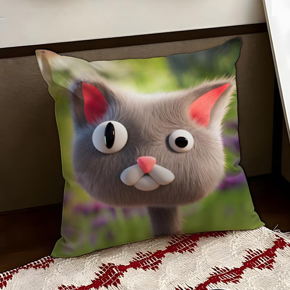 Anime Cute NNoodle and BBun Cushion Cover Reversible Soft Durable Pillow Cover Home Car MultiScene Use for Daily Comfort