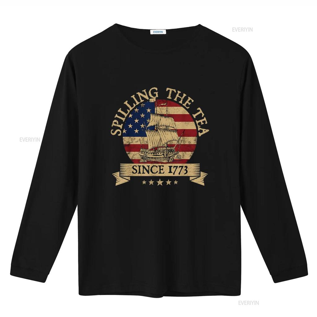 Spilling The Tea Since 1773 Vintage Us History Teacher T Shirt Black 2X Large Vintage Washed Designer Clothes Slightly Stylish