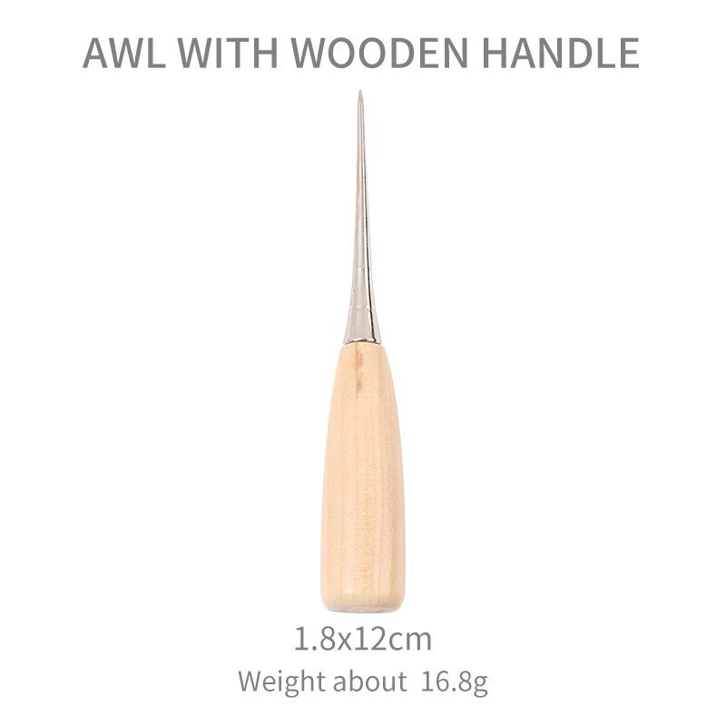 

Нове надходження Реміснича тканина Шило Інструмент для шиття Пробивання отворів Дерев’яні шви Якість шкіряних швів