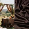 Satin Crepe Fabric, Chocolate Color