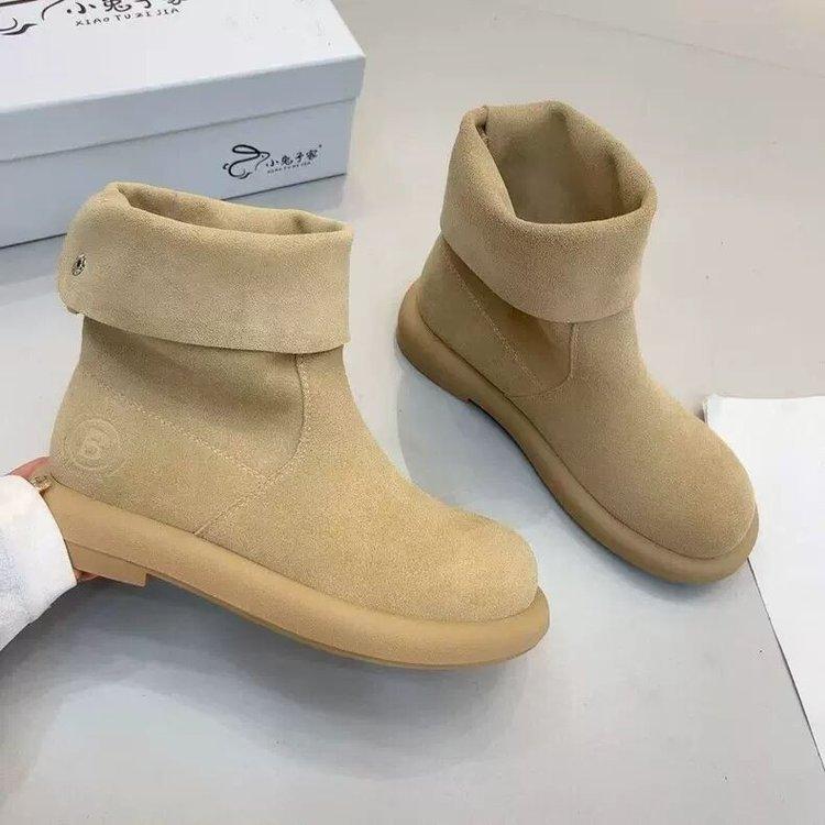 Korean version of thick-soled Martin boots for women 2025 autumn new British style small man height increase short boots versatile Martin boots for w