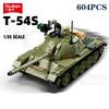 Non-Toxic 604Pcs Army T-54S Medium Tank Model Bricks Ww2 Tank Weapon Building Blocks Set With Figure Educational Diy Toys For Children