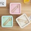 850/1100ml Wheat Straw Bento Box with Tableware Single Layer Compartment Seal Food Container Portable Office Worker Lunch Box