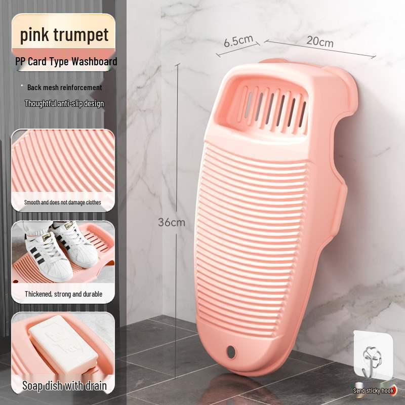 Compact Non-Slip Plastic Washboard for Underwear, Socks, and Clothes In Household Basin