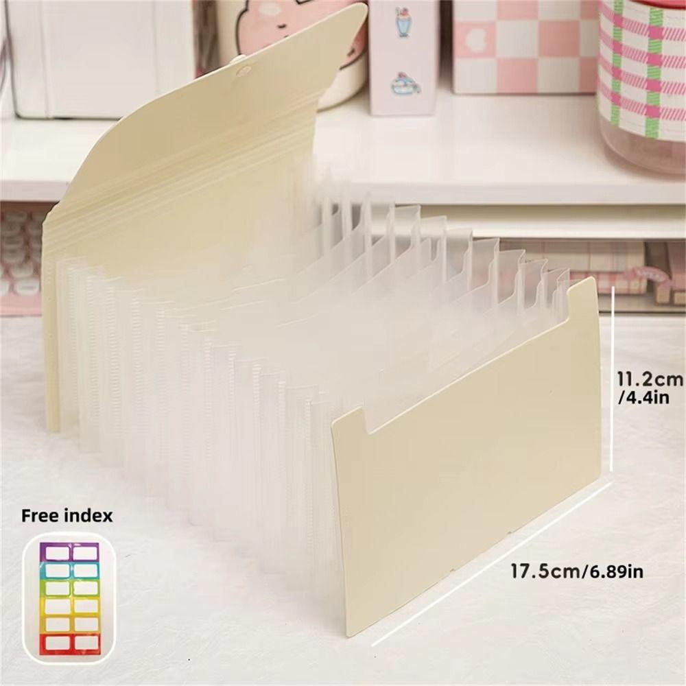 Solid Color A6 Accordion Bag Large-capacity Colorful Paper Holder Vertical Organ Pack  Bill
