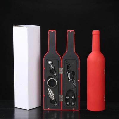 Red Wine Corkscrew Set Wine Corkscrew Large Wine Bottle 5 Piece Stainless Steel Wine Tool Box