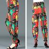 WTEMPO Mom Summer Thin Printed Ice Silk Pants Women Ealstic High Waist Large Size Casual Bloomers Trousers