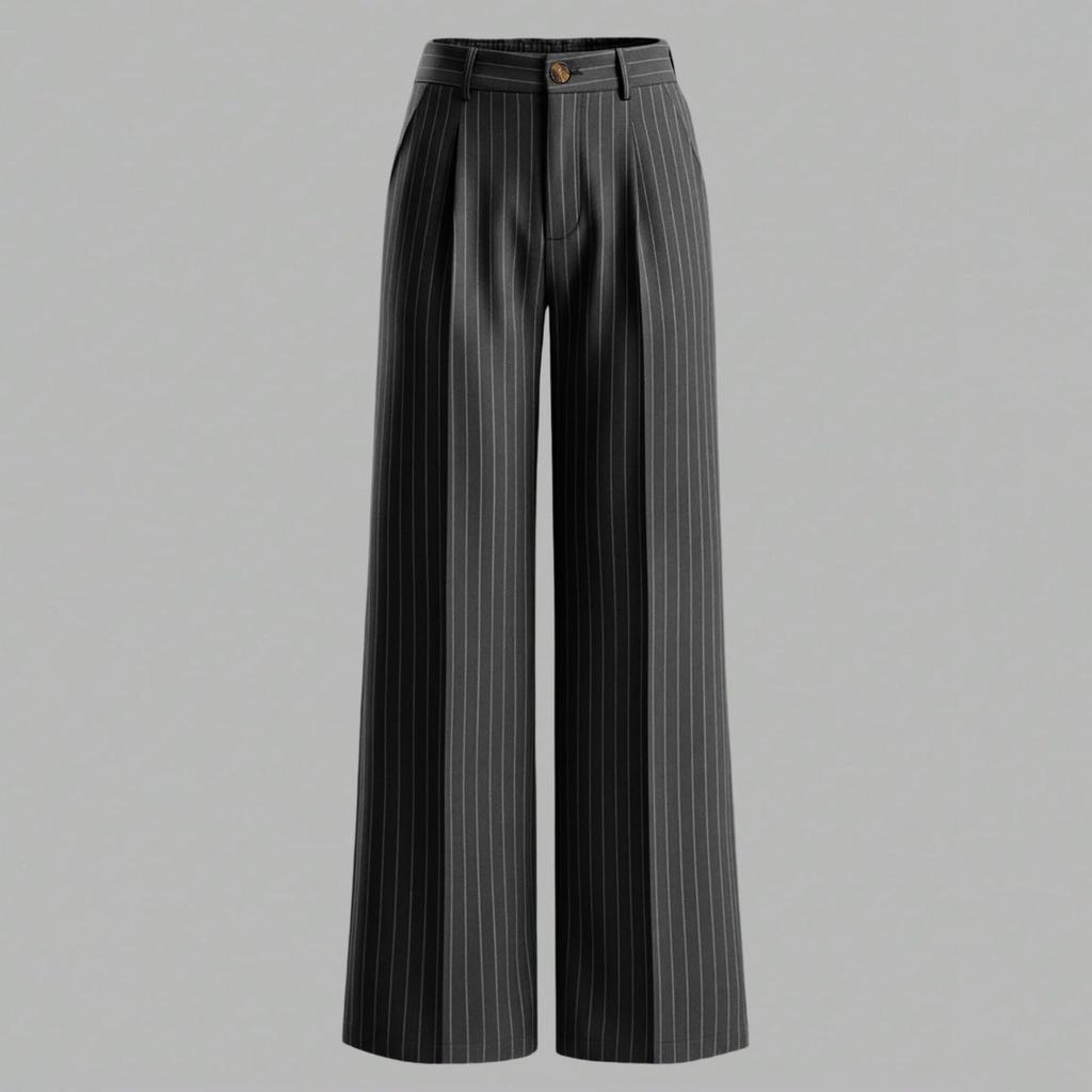 High Waist Wide Leg Dress Pants for Women Business Casual Trousers with Button Closure and Belt Loops Suitable for Office and Daily Wear