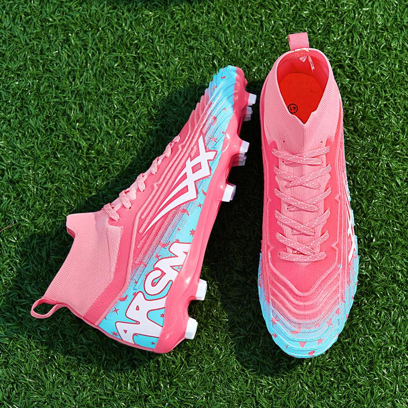 Unisex Football Boots High-top Rubber Tie High Elastic Socks Training Artificial Grassland Outdoor Sports Training Football Shoes