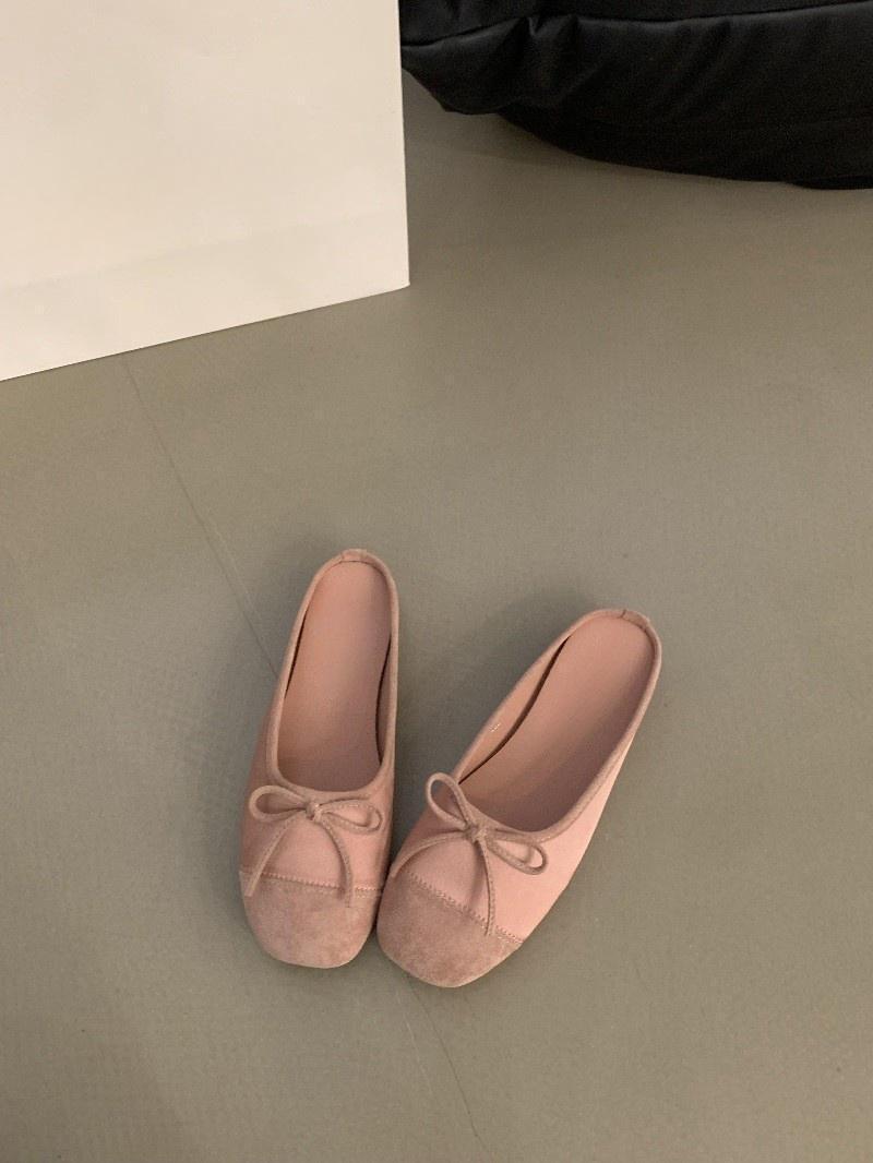 

Соответствующие цвета тапочки-полушапки Xiaoxiangfeng с бантом, женская летняя одежда 2024 года, новая корейская версия, с плоским дном, сумка-голова, классные тапочки Muller 37 розовый