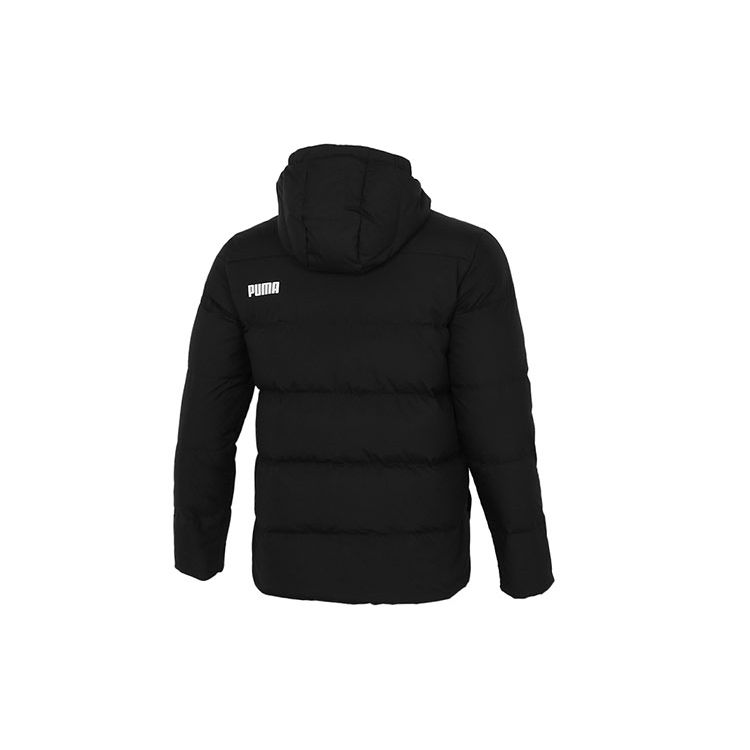Puma Basic Down Jacket With Logo And Hood Men Outerwear Black 534936-01