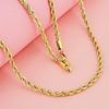 24K Gold AU999 50-75CM 3MM Twist Rope Necklace Men's & Women's - Premium Bulk Supply, 3MM+50-75CM, Stylish Unisex