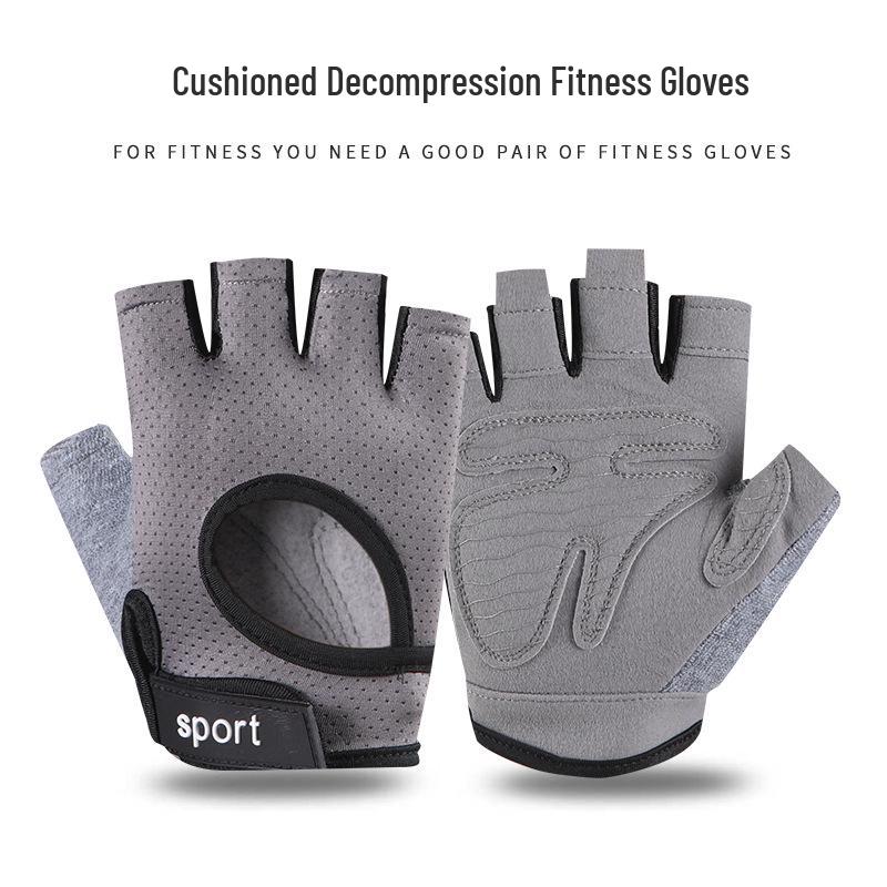 Women's Half Finger Anti-Slip Fitness Gloves for Training, Cycling, Yoga, and Jump Rope - Breathable and Anti-Callus Design.