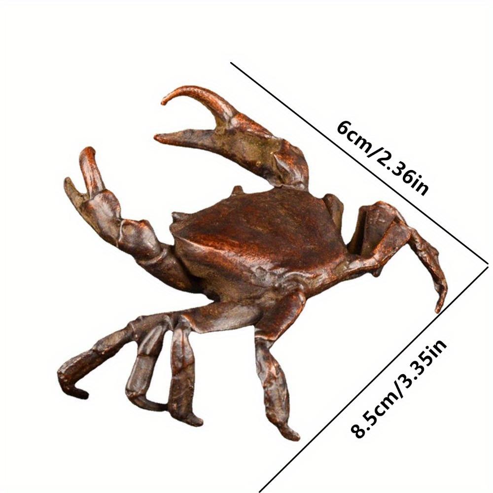 Vintage Krab Simulace Zvířecí Model Socha Figurka Miniatura Čajový Mazlíček Ornament Starožitné Kovové Řemesla Stolní Dekorace