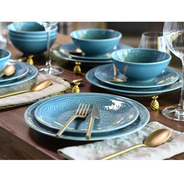 CreaTable Orient Mandala Tableware Set Aquamarine, 18 Pcs (21624)