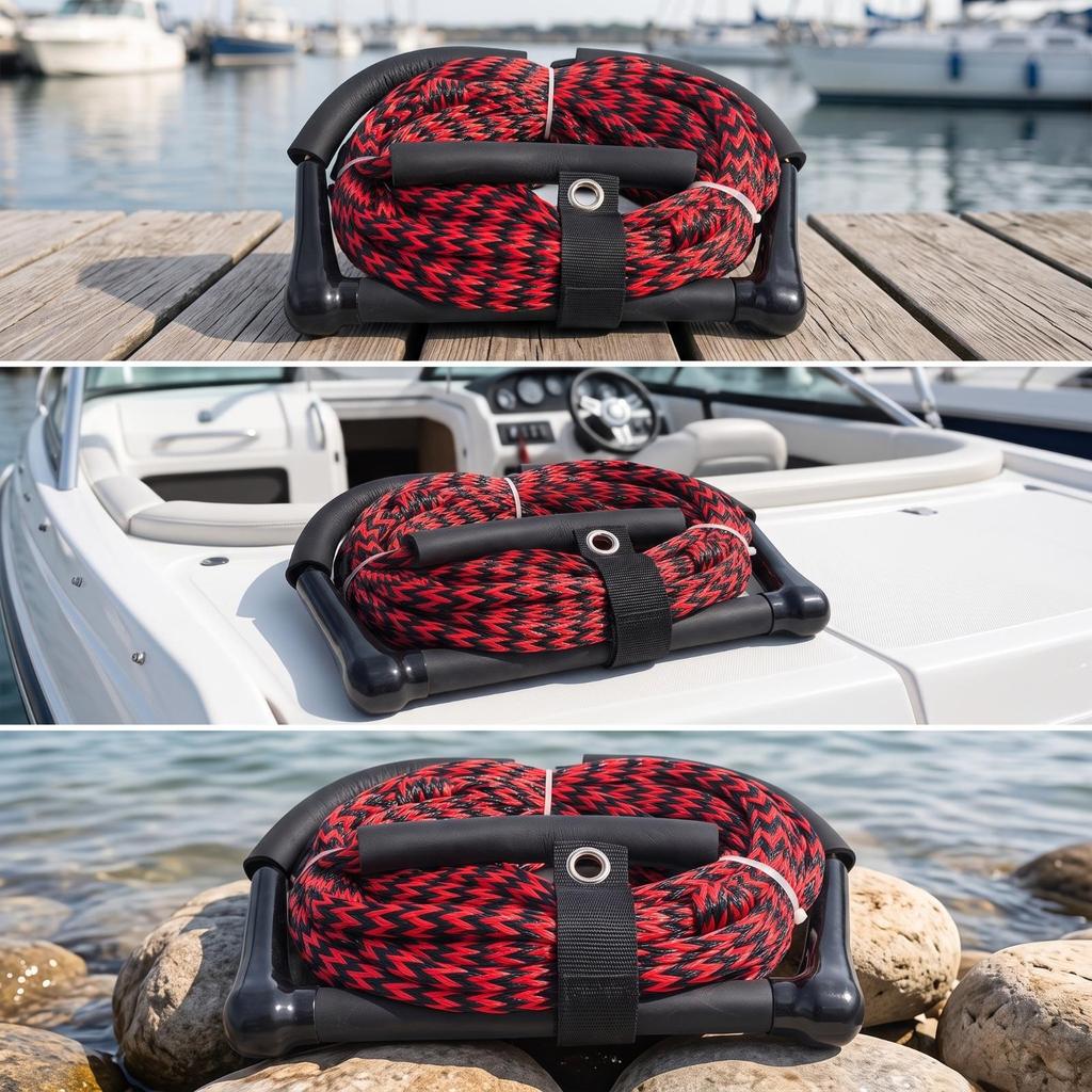 Tow Rope with Two Grips Performance Grip Water Ski Padded for Boating