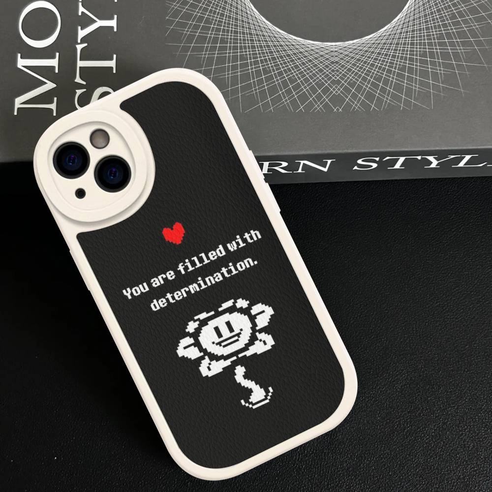 U-Undertale Game Phone Cover For IPhone 16 15 14 13 12 11 Pro Max Plus Leather Soft Case