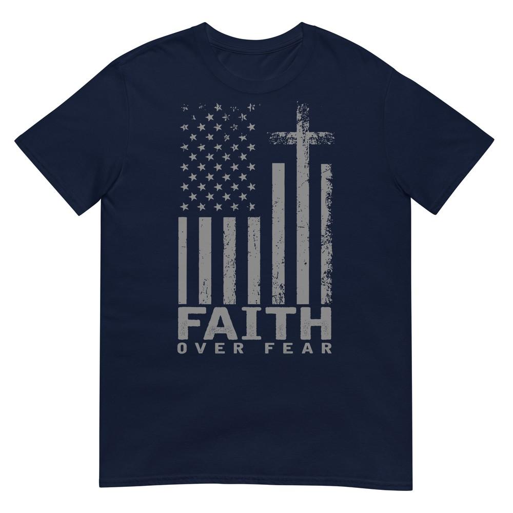 America Pride Us Flag Faith Over Fear Prayer Tshirt S