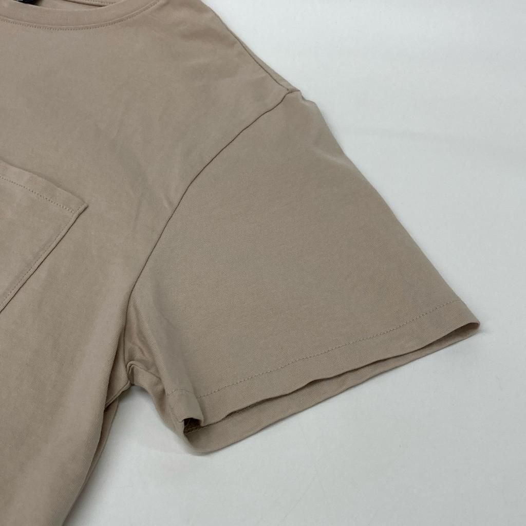 A.P.C. 25082-1-92707 Beige Embroidered Pocket T-Shirt Tops L beigeUsed