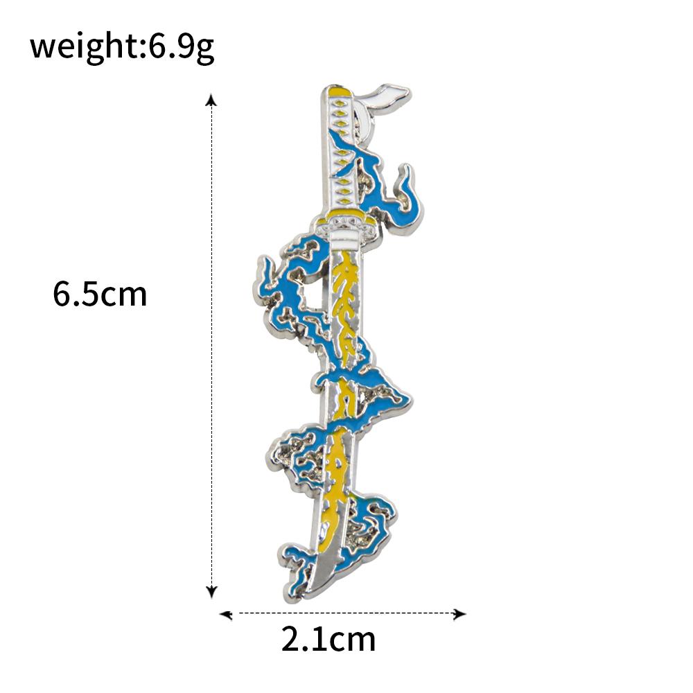 Anime Demon Slayer Kimetsu No Yaiba Sword Brooch Pins Tomioka Giyuu Kochou Shinobu Weapon Brooch Cosplay Jewelry Accessories