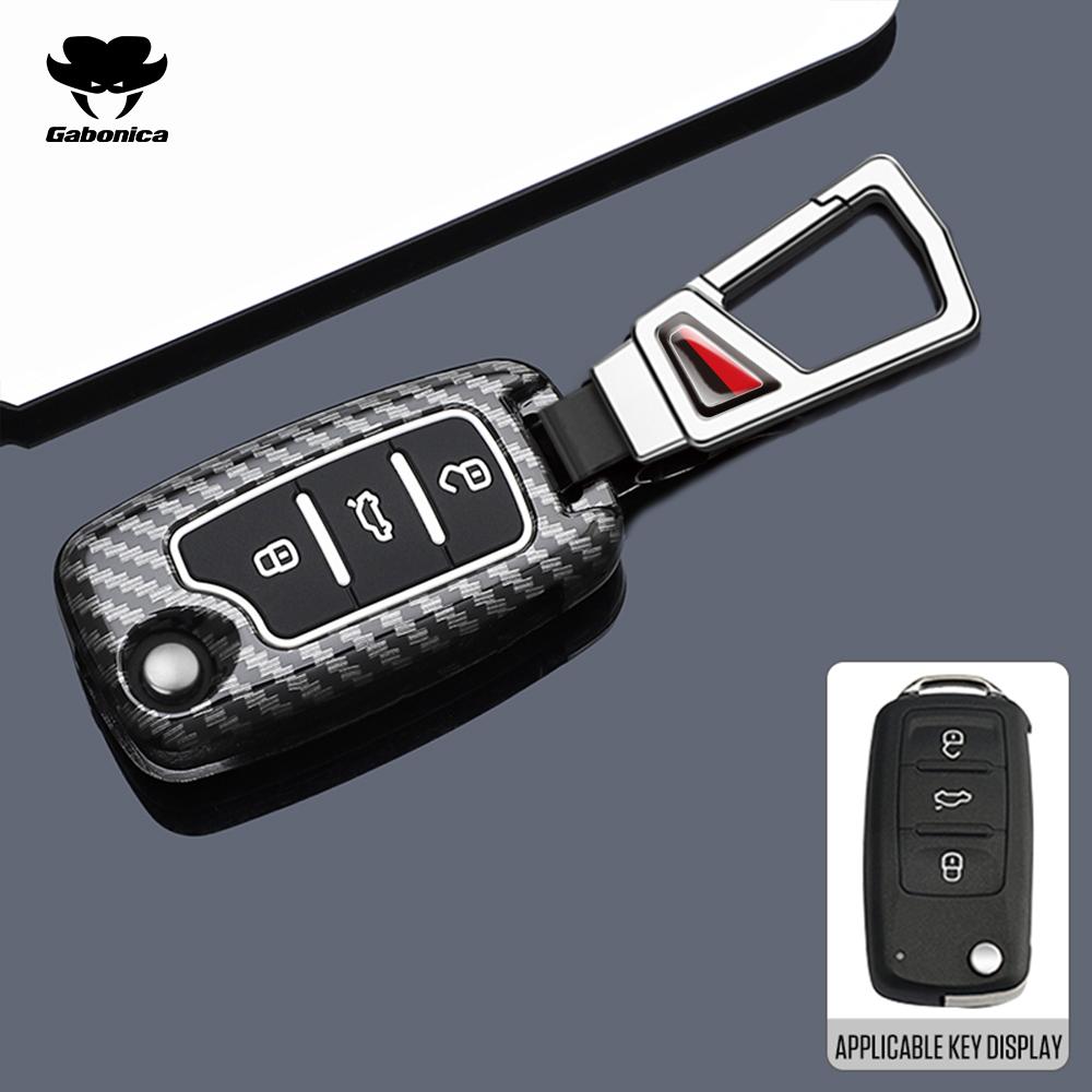 Abs Carbon Fiber Car Key Case Cover For Vw Volkswagen Polo Tiguan Passat B5 B6 B7 Golf 4 5 6 Mk6 Jetta Lavida For Skoda Octavia