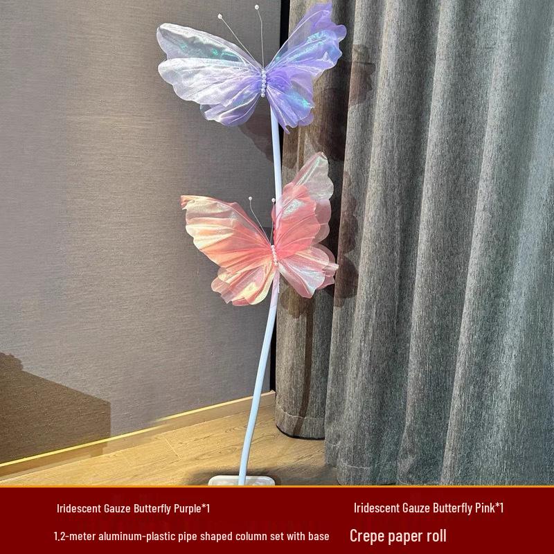 Iridescent Pearl Butterfly & Flower 3D Wedding Decoration