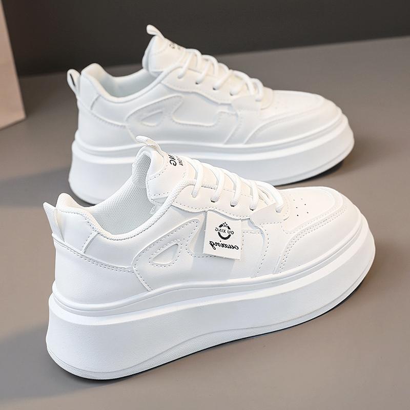 

Spring and Autumn new thick-soled inner height increase with skirt casual board shoes 35 standard sports code белый