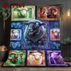 Futuristic Sheep Portraits 2D Flat Pattern Flannel Blanket, High Quality All Seasons, Home Decor, Warmth and Comfort, Perfect for Christmas Gifts.