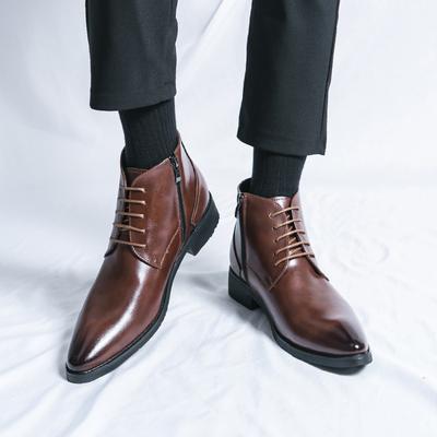 Vielseitige Herren-Knöchel-Schnürstiefel Kurze Business-Schuhe Formelle Kleidung High-Top-Schuhe Herren Klassische Retro-Lederstiefel