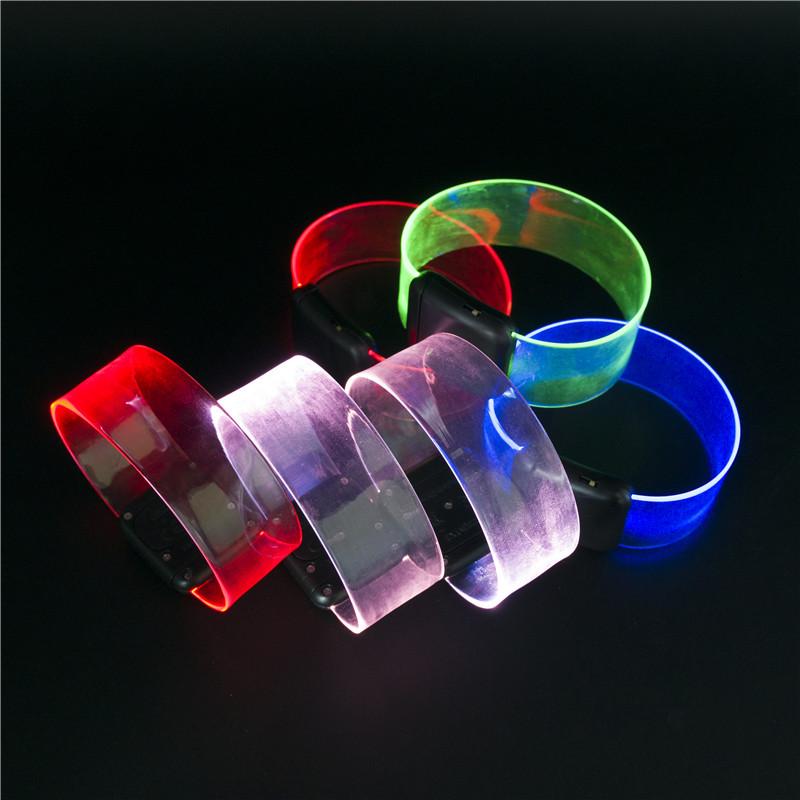 Magnetic Sound-Activated RGB LED Flashing Bracelet for Events