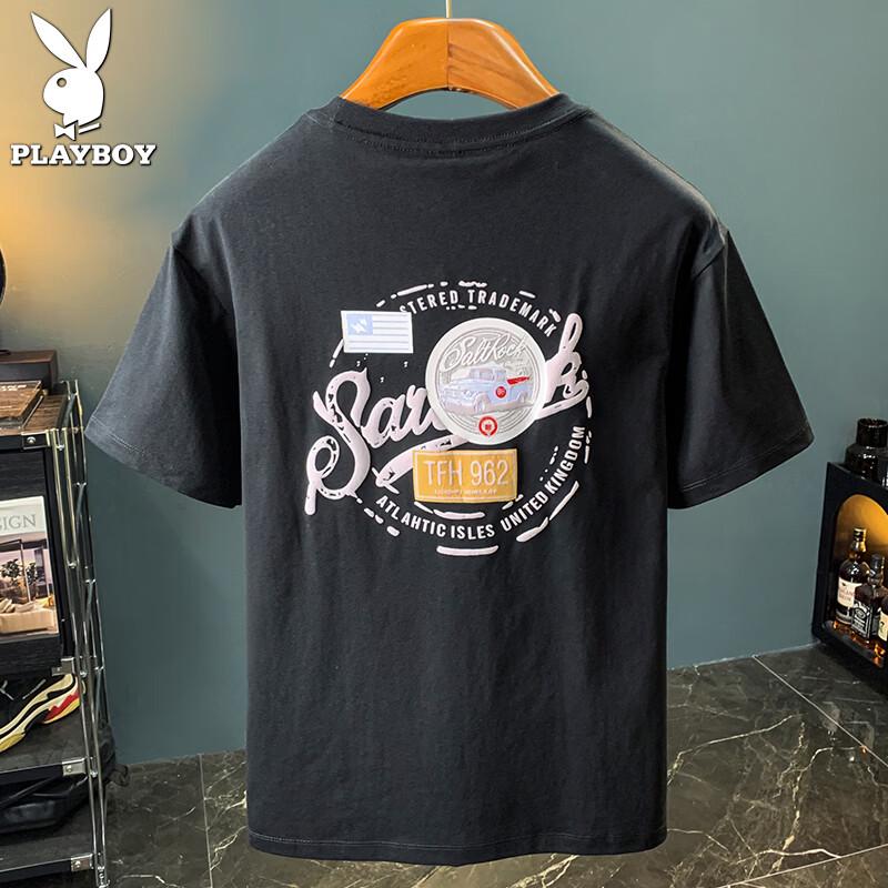 PLAYBOY Men s Summer Thin Trendy Print T-Shirt M