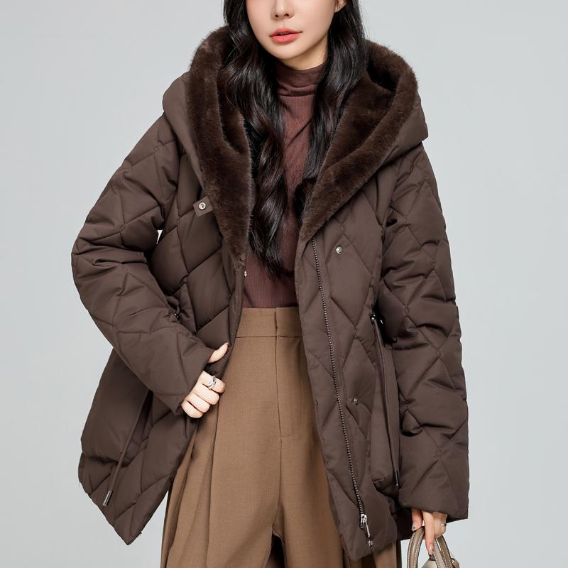 Mode Damen Wintermäntel Kapuzen Elegant Dick Warm Winterparkas Damenjacke