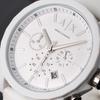 Armani Exchange AE Armbanduhr Quarzwerk Silikonarmband Weißes Zifferblatt Herrenuhren AX1325