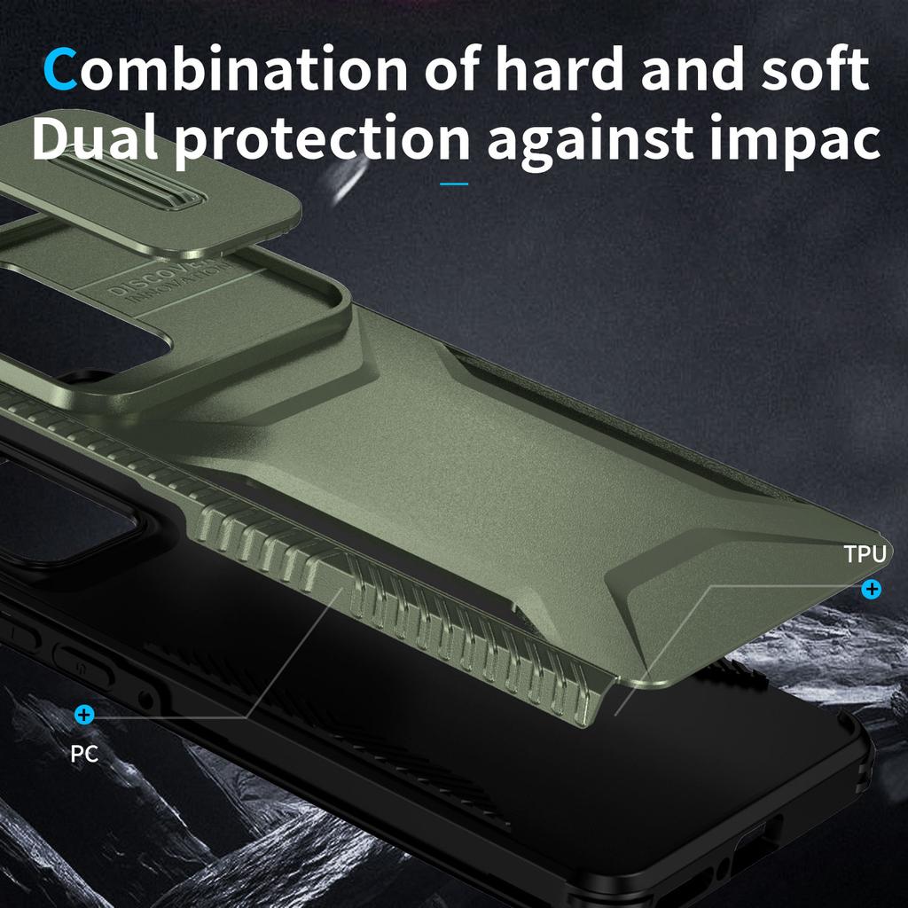 Dla Motorola Edge (2024) Etui 5G Camshield TPU+PC Pokrowiec na telefon Antypoślizgowe krawędzie boczne