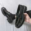 Designer Vintage New Men's Pointed Rock Punk Rivet Badge Elevator Casual Shoes Wedding Dress Homecoming Formal Wedding Footwear