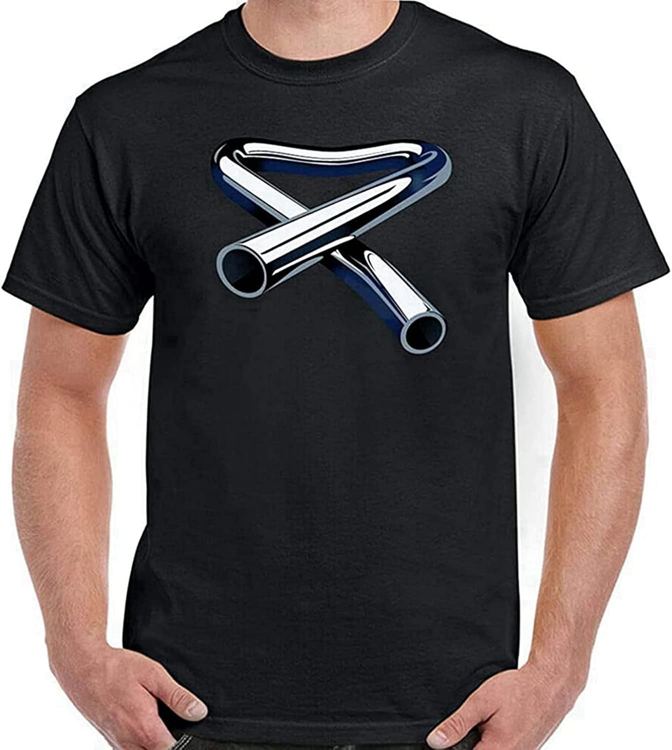 Tubular Bells Men T Shirt Mike Oldfield Mens Album CD Cover Music Tee M чёрный