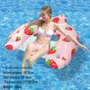 Inflatable PVC Float Recliner: Foldable Striped Swimming Bed