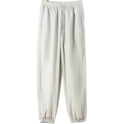 Woven Solid Color Lace-Up Casual Pants Women Bottoms Gray 686090-80