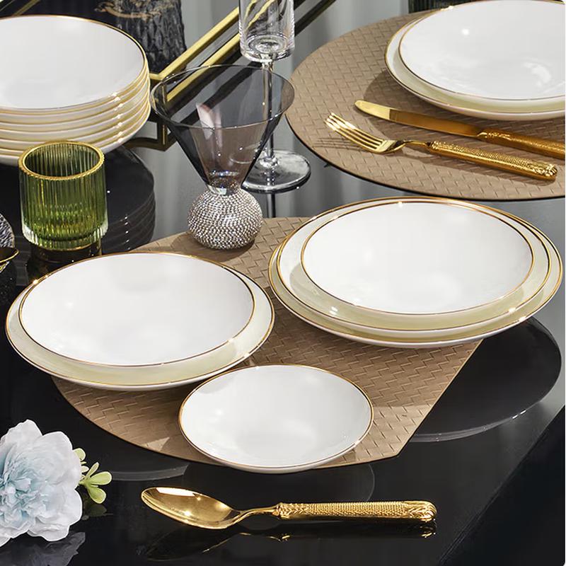 SIFAR Keramik-Essteller mit Goldrand