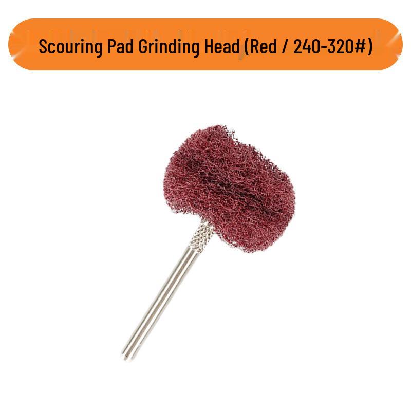 Nylon Fiber Scouring Pad with Handle - Mini Wool Round Head Polishing Brush for Woodworking