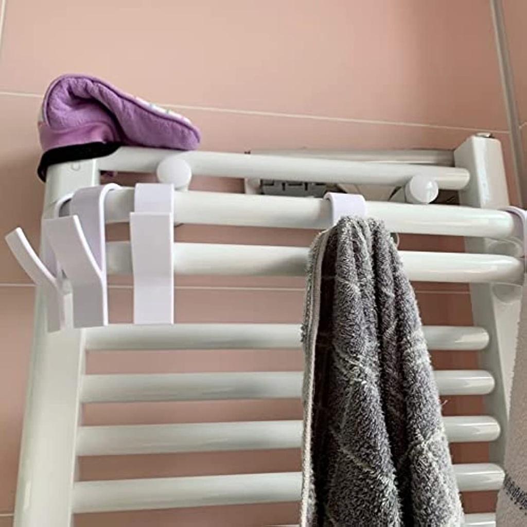 6 Haken für Badetücher, Haken für Heizung, Kunststoff, für Bad und Küche