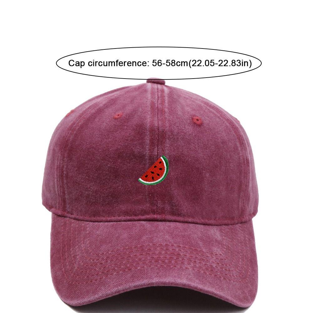 Watermelon Embroidered Baseball Cap Washed Cotton Adjustable Sunscreen Hats Visor Sun Protection Sport Trucker Hat For Man Women