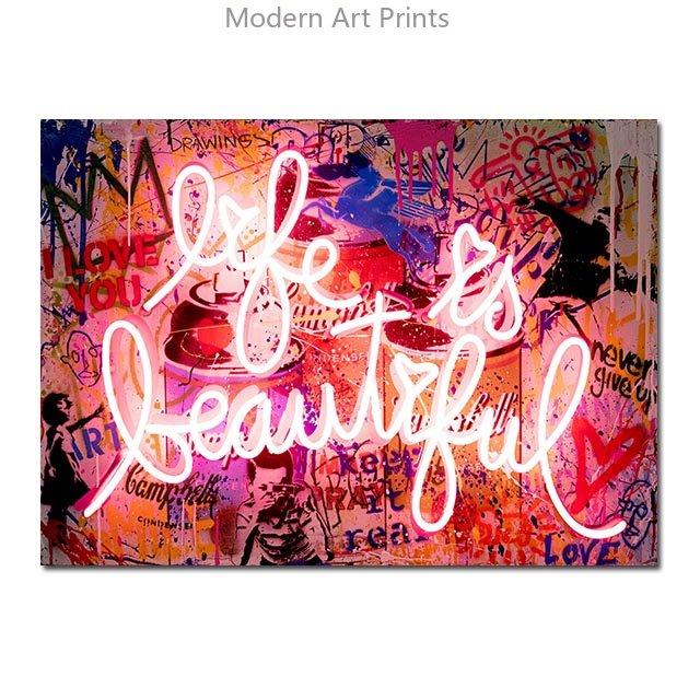 

Граффити-искусство Бэнкси МЕЧТА БОЛЬШАЯ МЕЧТА Постеры Холст Настенные картины Уличные поп-картины на холсте для домашнего декора Без рамы 30x40cm No Frame