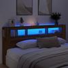 VidaXL LED Headboard Artisan Oak 220x18.5x103.5 Cm, Headboard, Headboard with Shelves, Bedroom Headboard of 857695