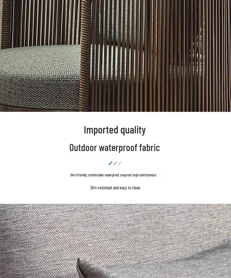 Outdoor Rattan Dining Set: Long Table with Casual Woven Chairs for Garden, Terrace, or Courtyard.
