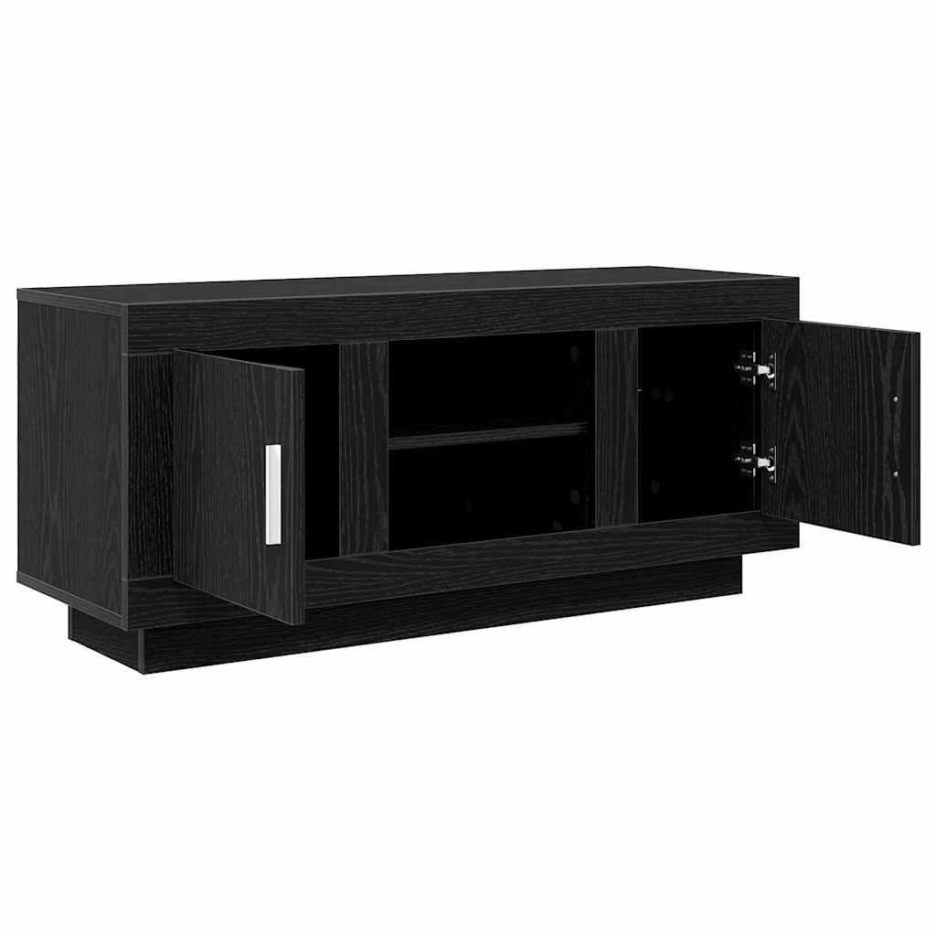 TV Cabinet Black Oak Effect 102 x 35 x 45 cm Engineered Wood