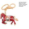 Keychain Sparkling Rhinestones Inlaid Galloping Horse Design Keychain Pendant Enamel Oil Drip Process Smooth Edges Spring Buckle Key Holder Backpacks