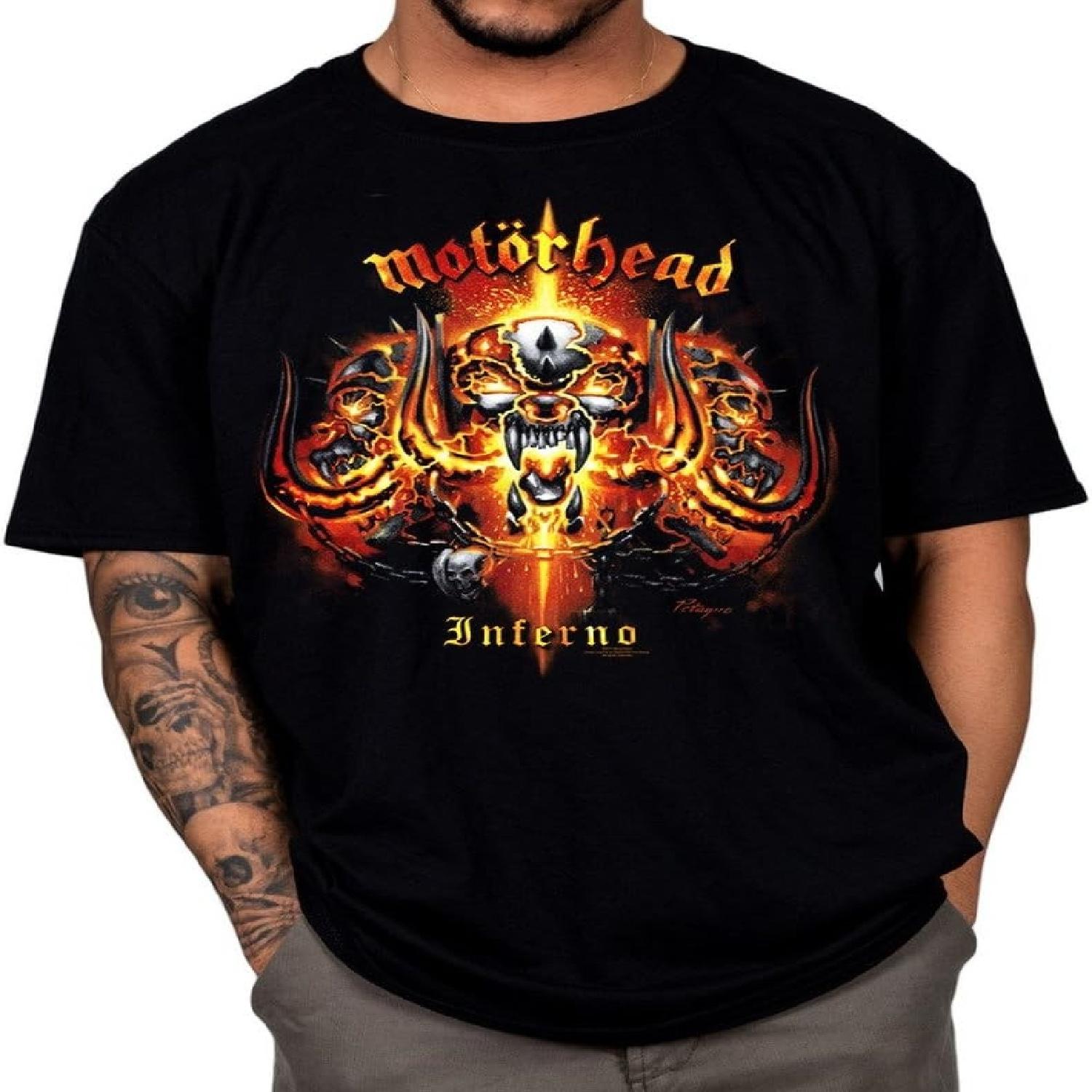 Официальная унисекс футболка Motorhead Inferno, Мерч группы, Черный, Большой S