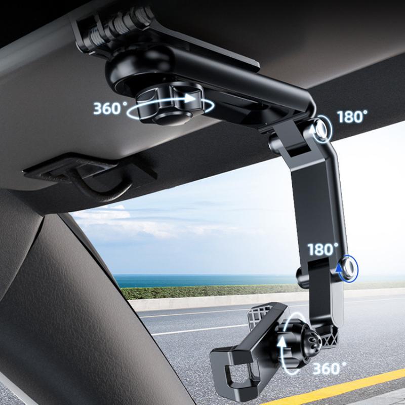 Car Phone Holder, Multifunctional 360 Degree Rotating Rearview Mirror, Seat Clip Holder, 4.0-6.1 Inch Mobile GPS Holder